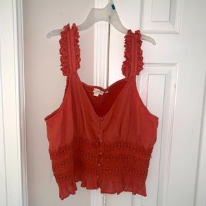 Anthropologie (Brand: Forever that girl) Burnt Orange Crop Top